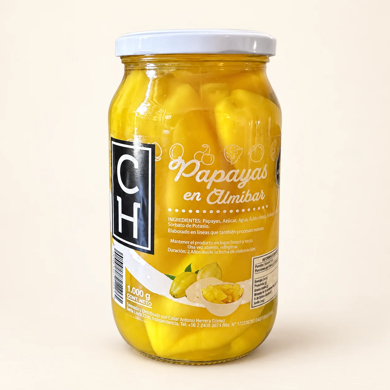 Papayas en almíbar CH 1 kg Papayas en almíbar CH 1 kg - fotografía basada en producto real